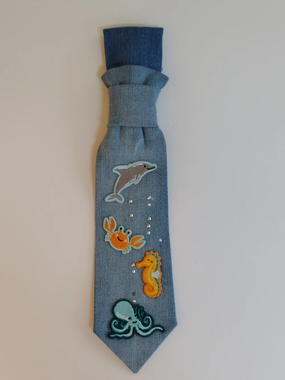 Kids Blue Ocean Patch Tie - Unbranded